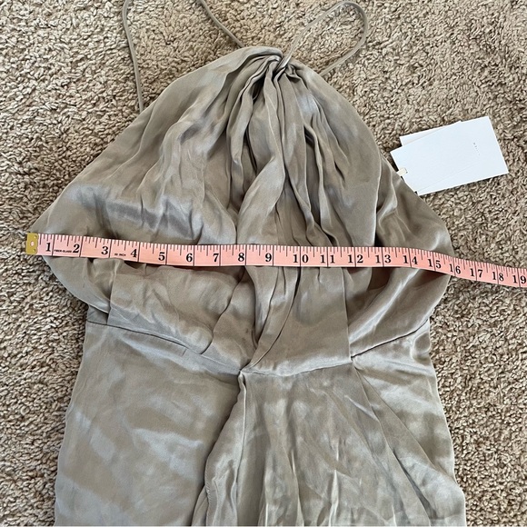 Significant Other Athena Draped Asymmetrical Dress Taupe Size US 4 NWT - Picture 10 of 11